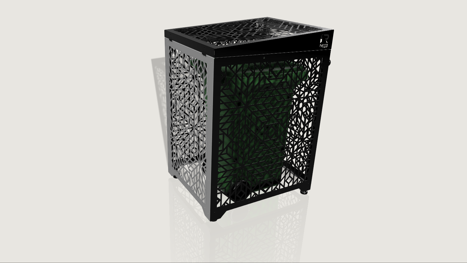 Premium Metal Bin Enclosure for 1 × 240 L Bin Pattern #2