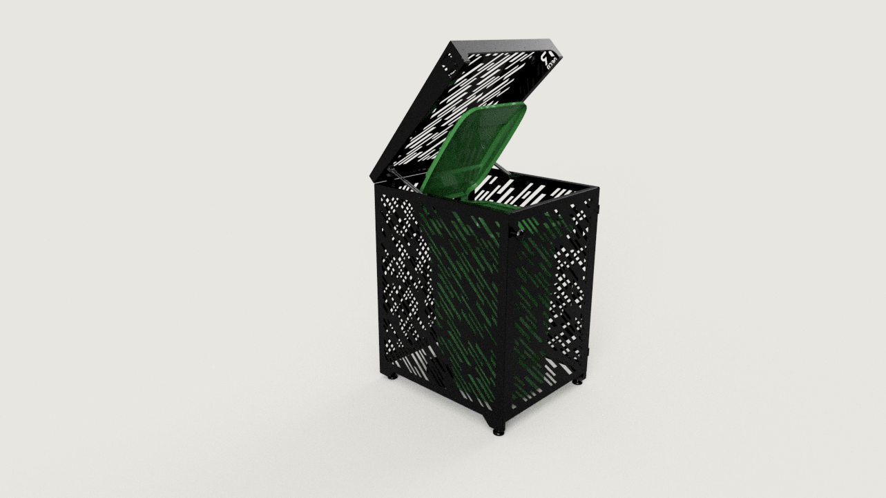 Premium Metal Bin Enclosure for 1 × 240 L Bin Pattern #1