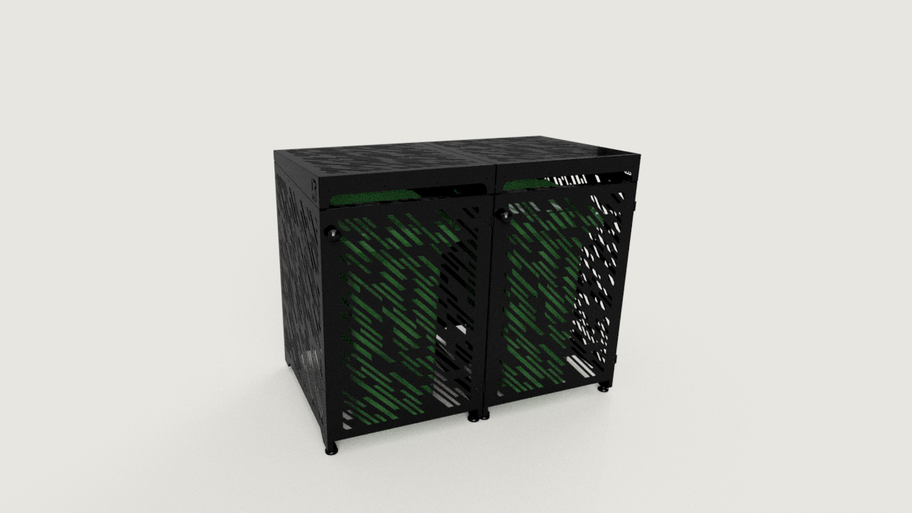 Premium Metal Bin Enclosure for 2 × 240 L Bin Pattern #1