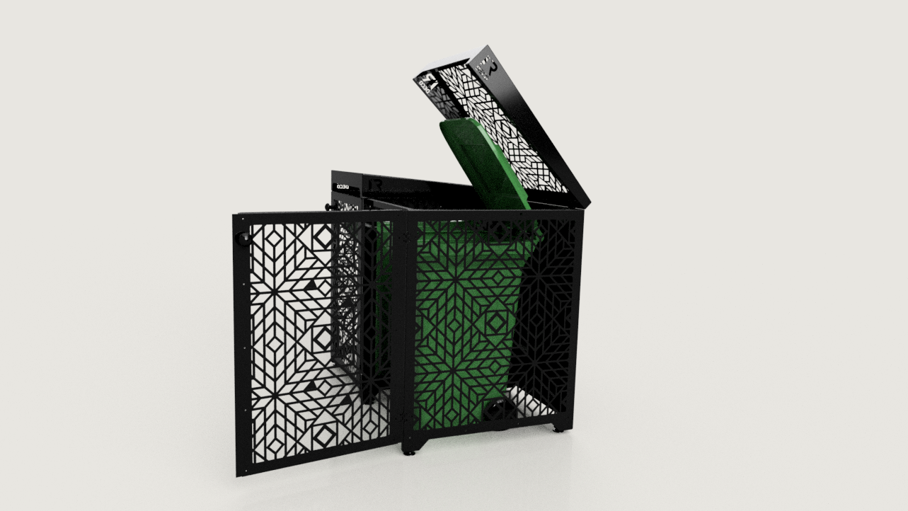 Premium Metal Bin Enclosure for 2 × 240 L Bin Pattern #2