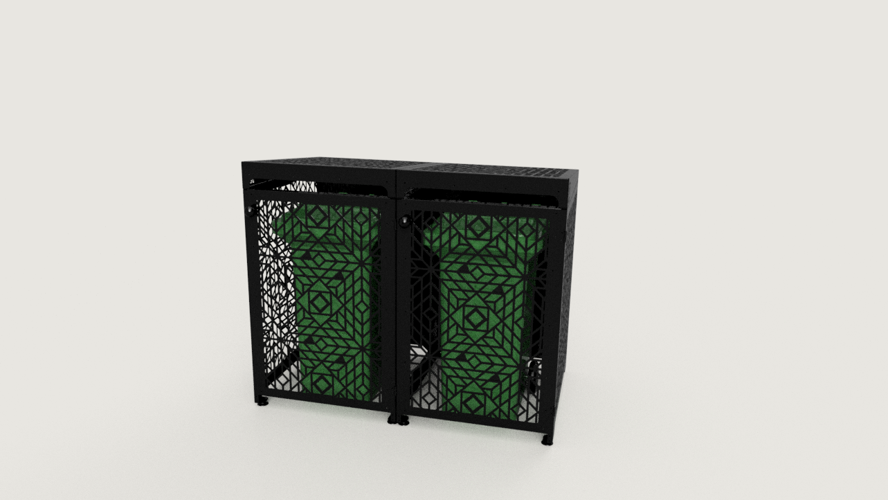 Premium Metal Bin Enclosure for 2 × 240 L Bin Pattern #2