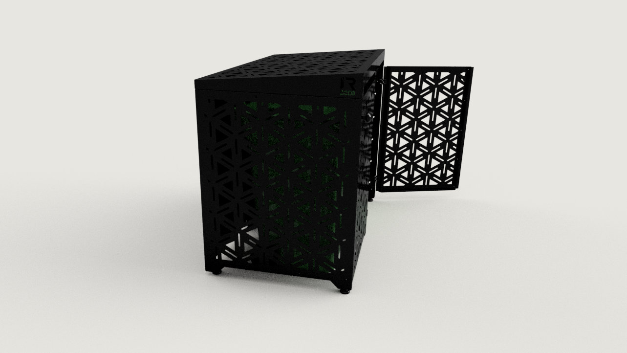 Premium Metal Bin Enclosure for 2 × 240 L Bin Pattern #3
