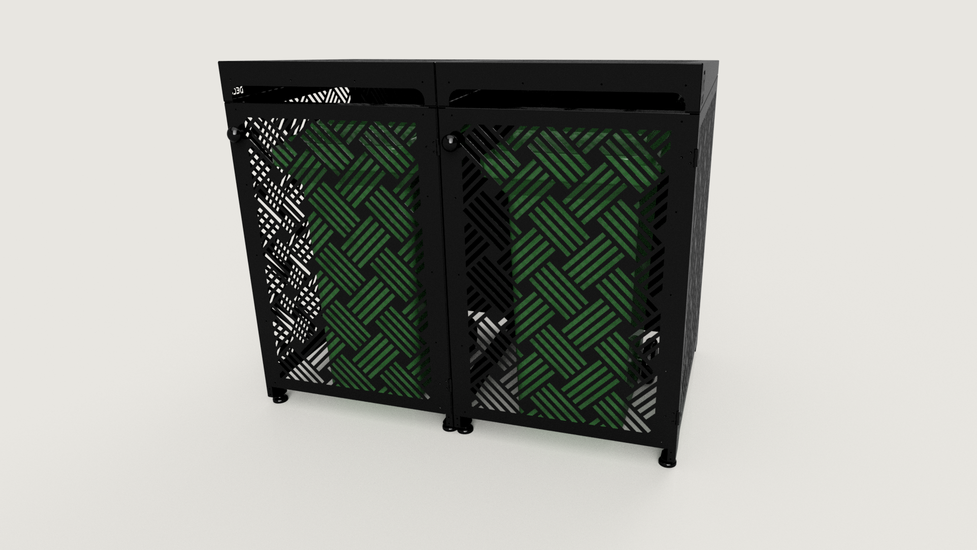 Premium Metal Bin Enclosure for 2 × 240 L Bin Pattern #4