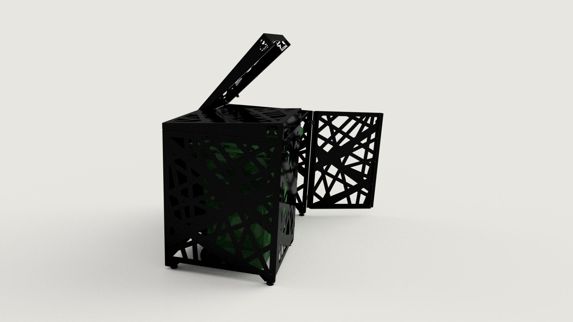 Premium Metal Bin Enclosure for 2 × 240 L Bin Pattern #5