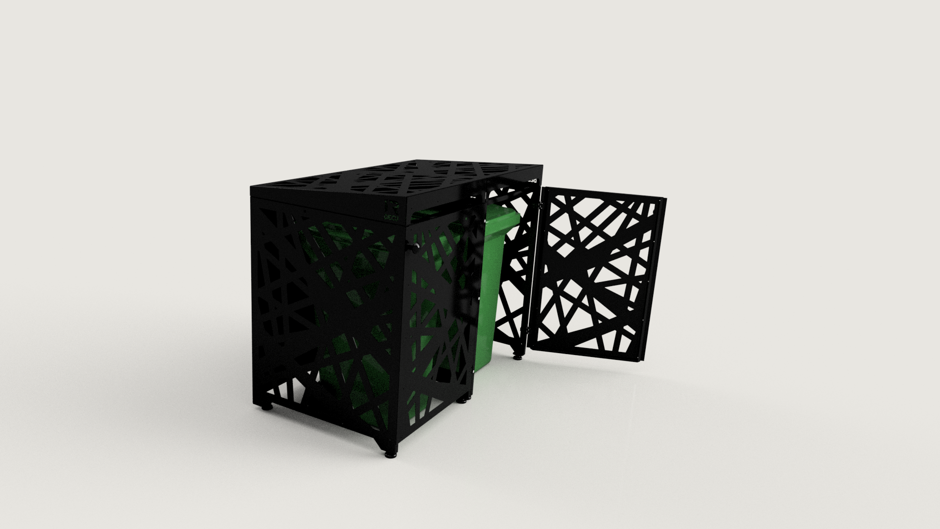 Premium Metal Bin Enclosure for 2 × 240 L Bin Pattern #5