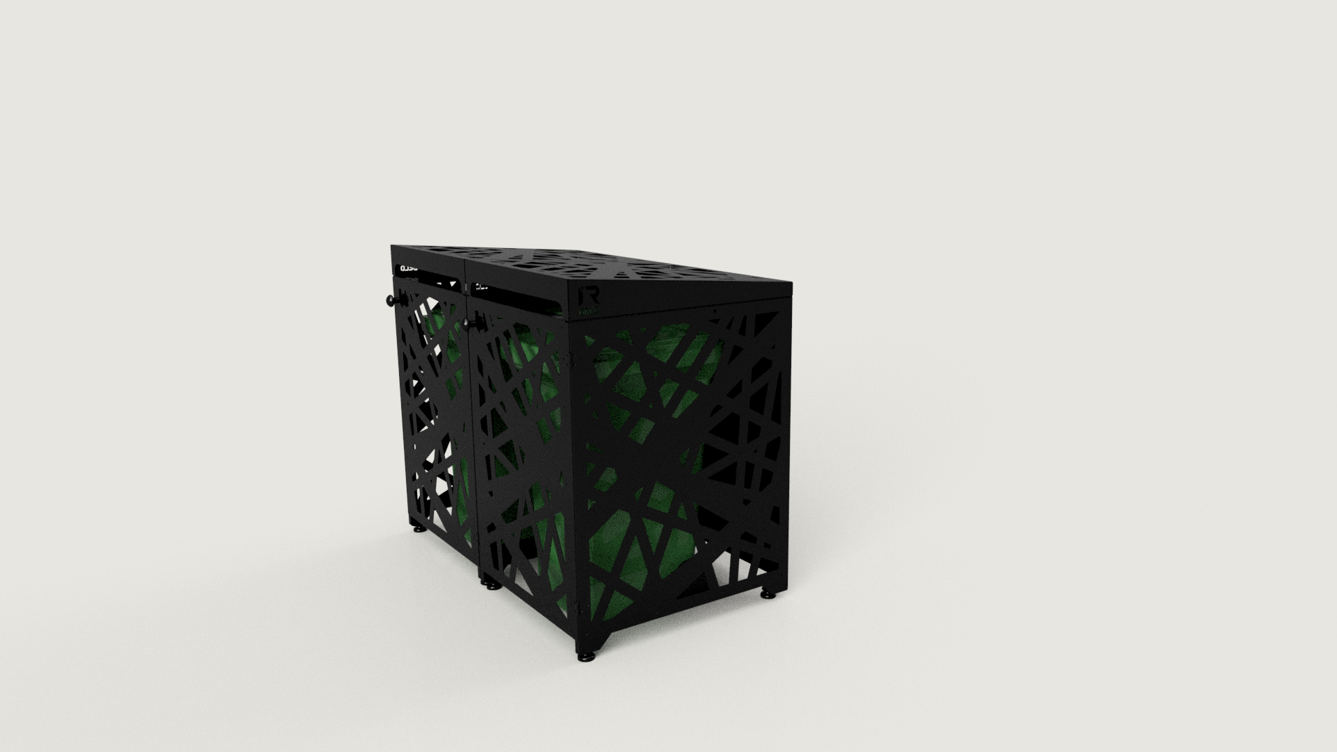 Premium Metal Bin Enclosure for 2 × 240 L Bin Pattern #5