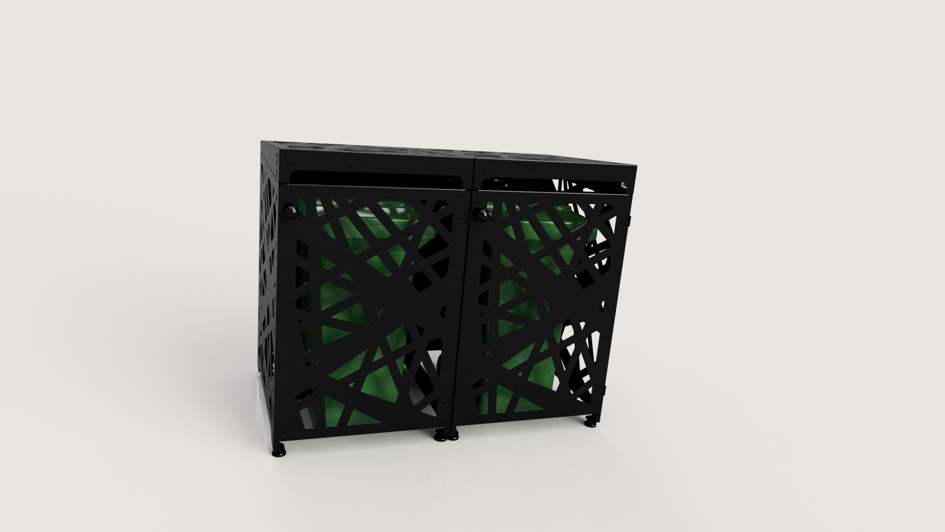 Premium Metal Bin Enclosure for 2 × 240 L Bin Pattern #5