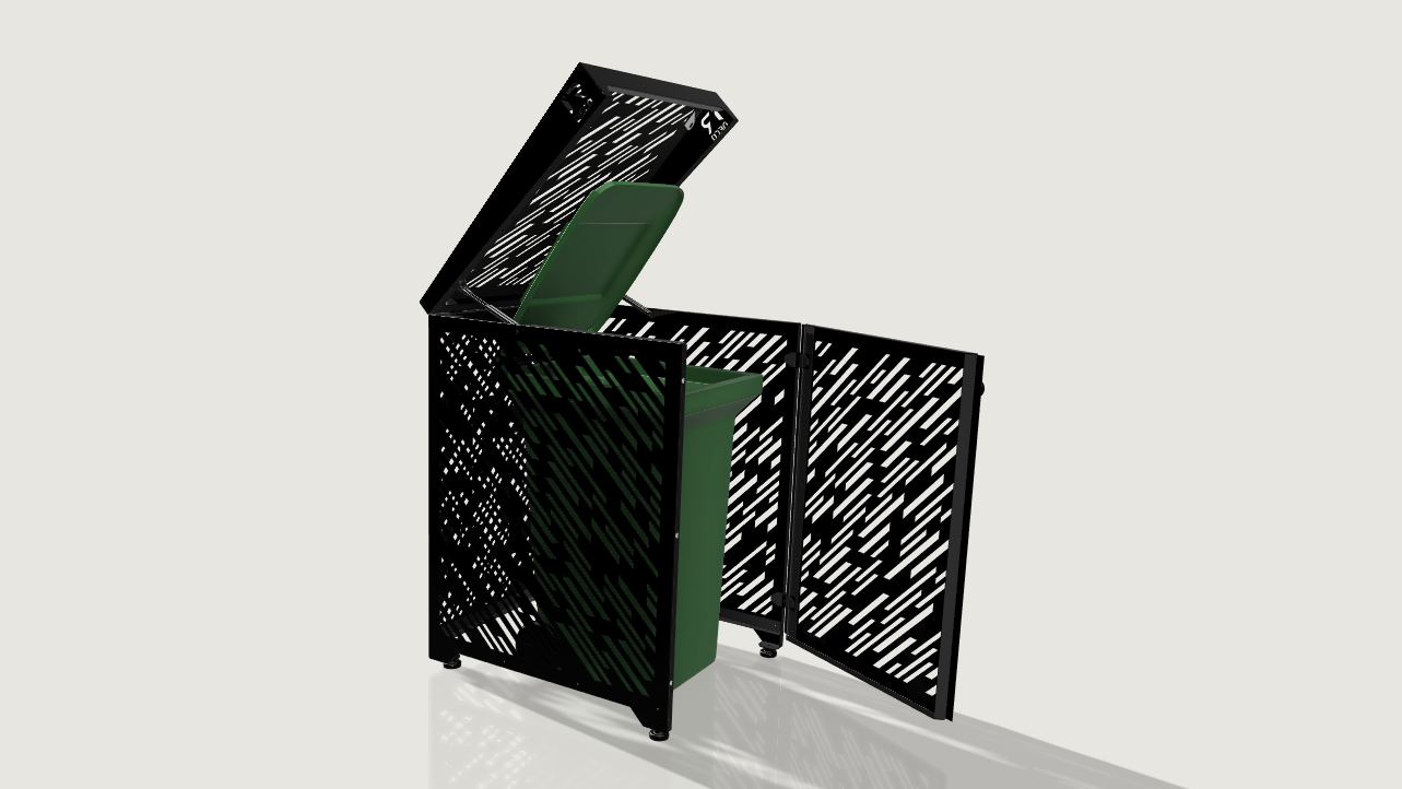 Premium Metal Bin Enclosure for 1 × 240 L Bin Pattern #1