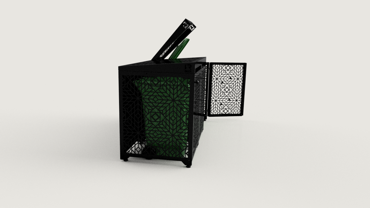 Premium Metal Bin Enclosure for 3 × 240 L Bin Pattern #2