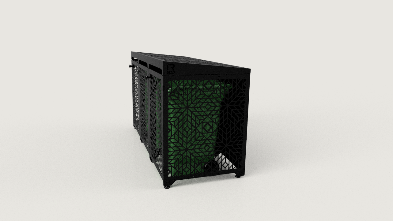 Premium Metal Bin Enclosure for 3 × 240 L Bin Pattern #2