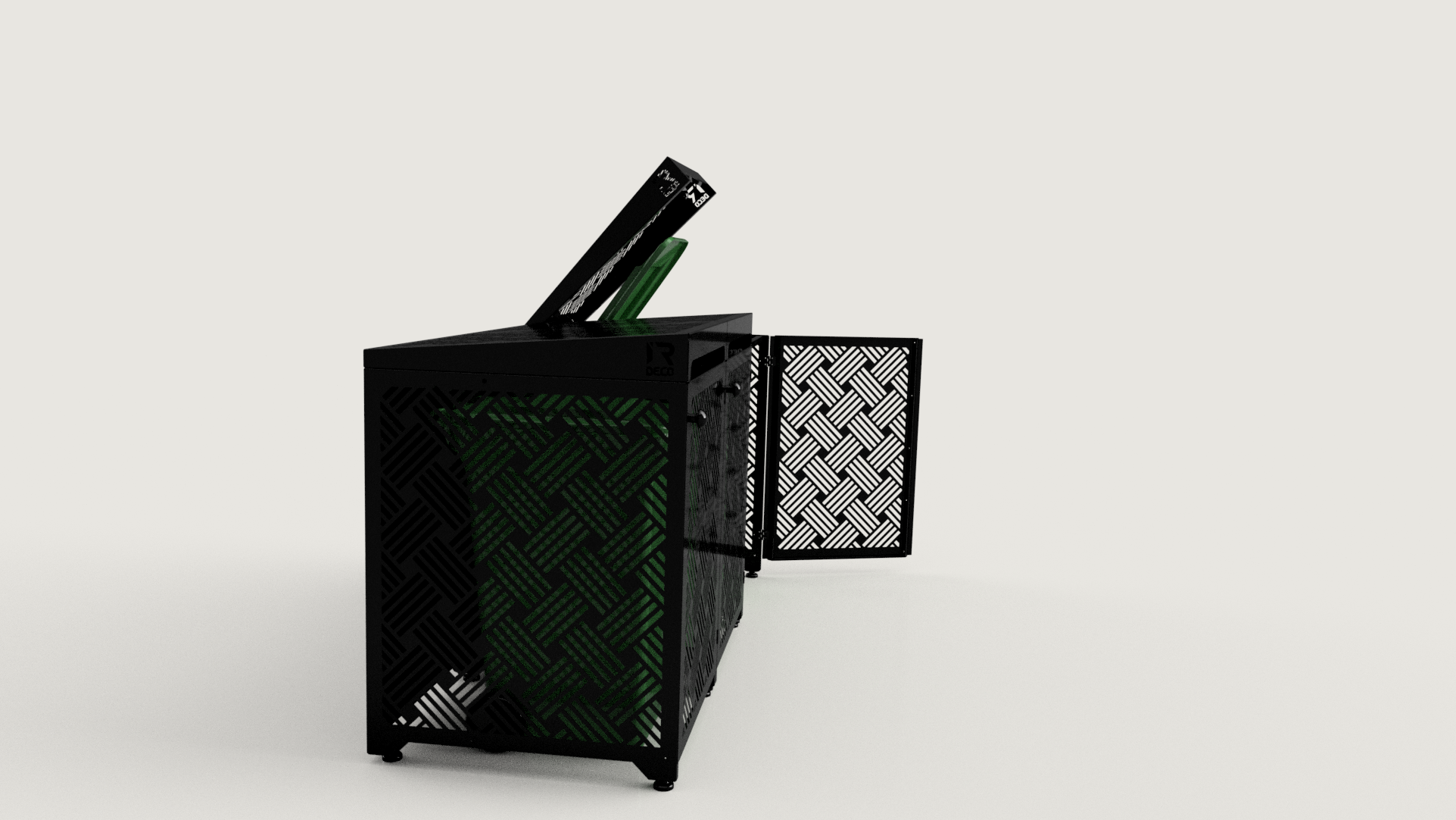 Premium Metal Bin Enclosure for 3 × 240 L Bin Pattern #4