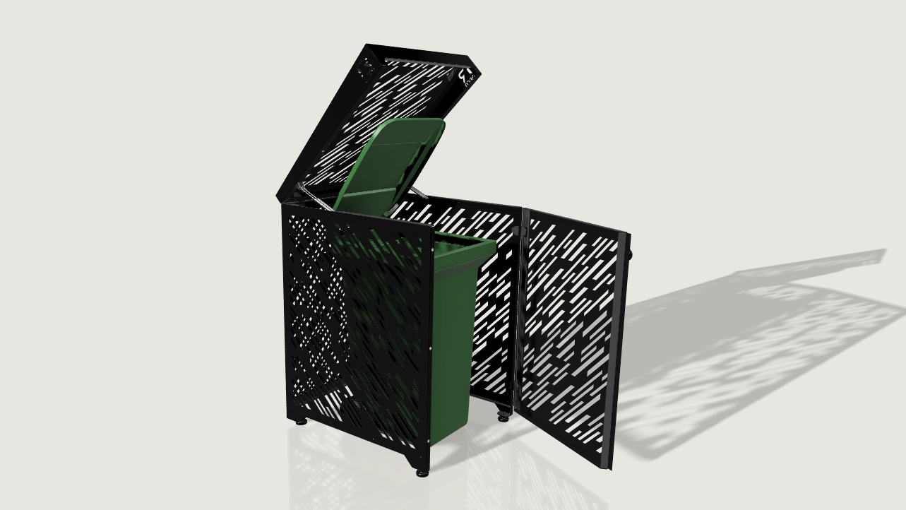Premium Metal Bin Enclosure for 1 × 240 L Bin Pattern #1