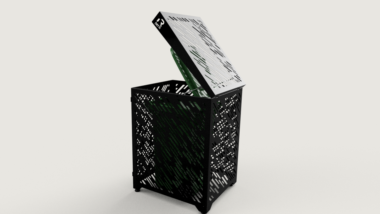 Premium Metal Bin Enclosure for 1 × 240 L Bin Pattern #1