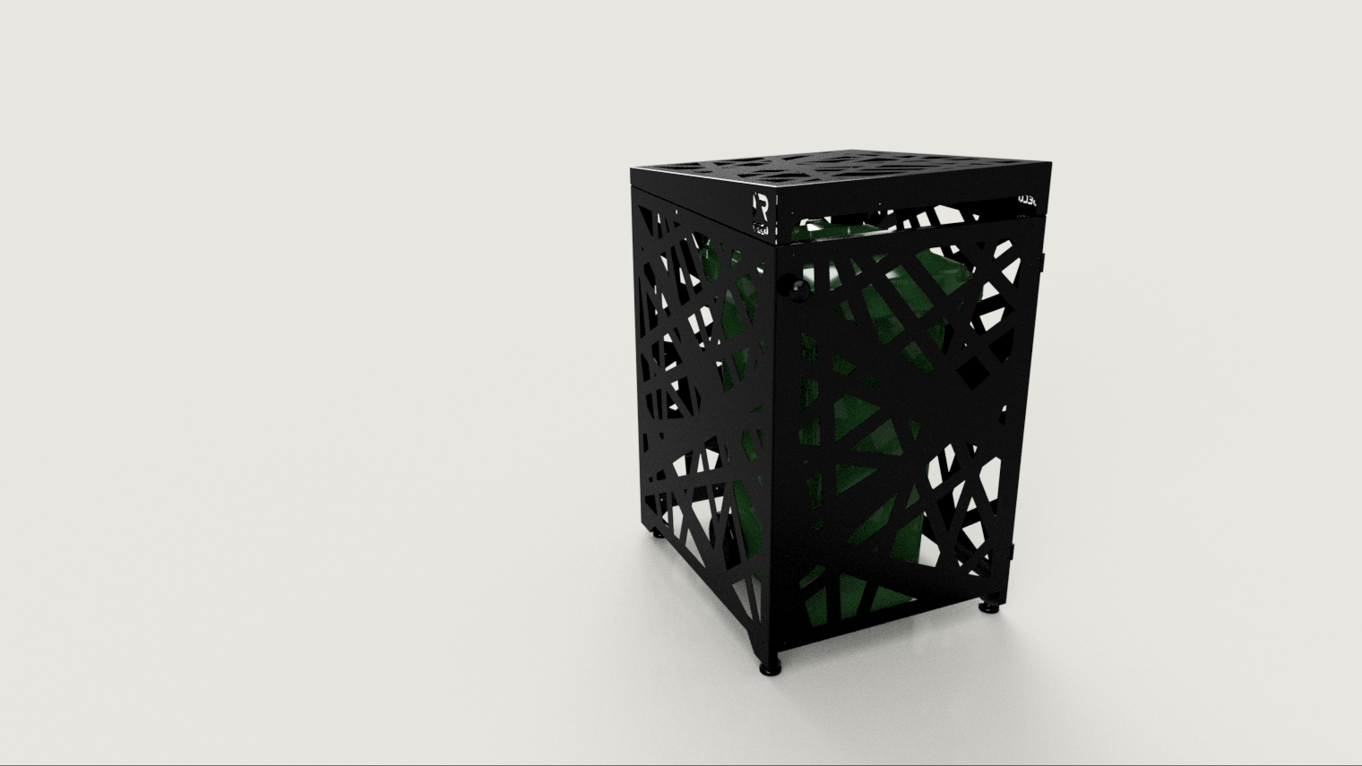 Premium Metal Bin Enclosure for 1 × 240 L Bin Pattern #5