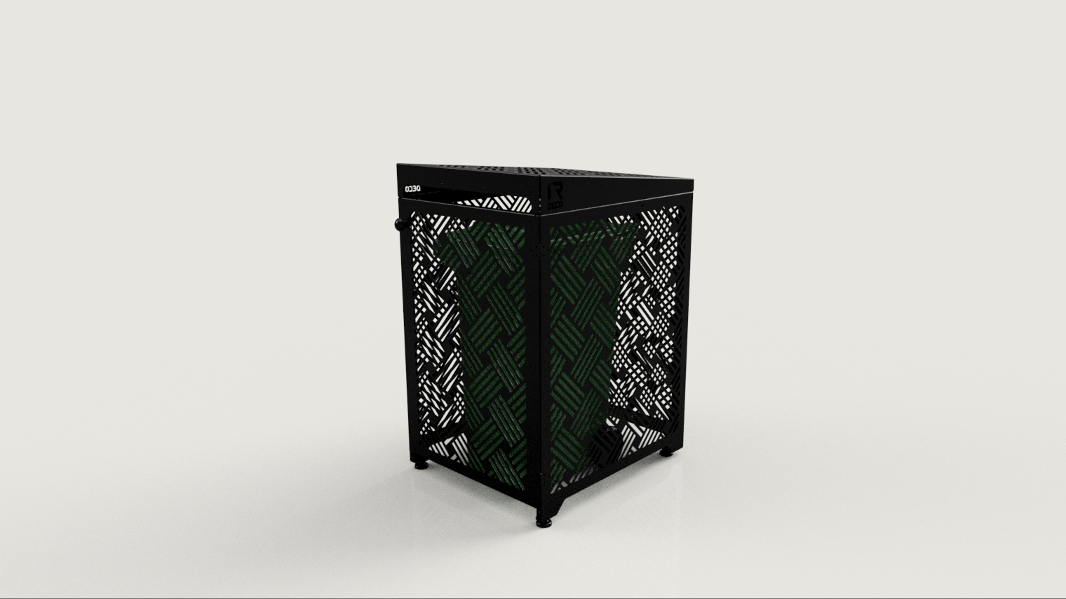 Premium Metal Bin Enclosure for 1 × 240 L Bin Pattern #4