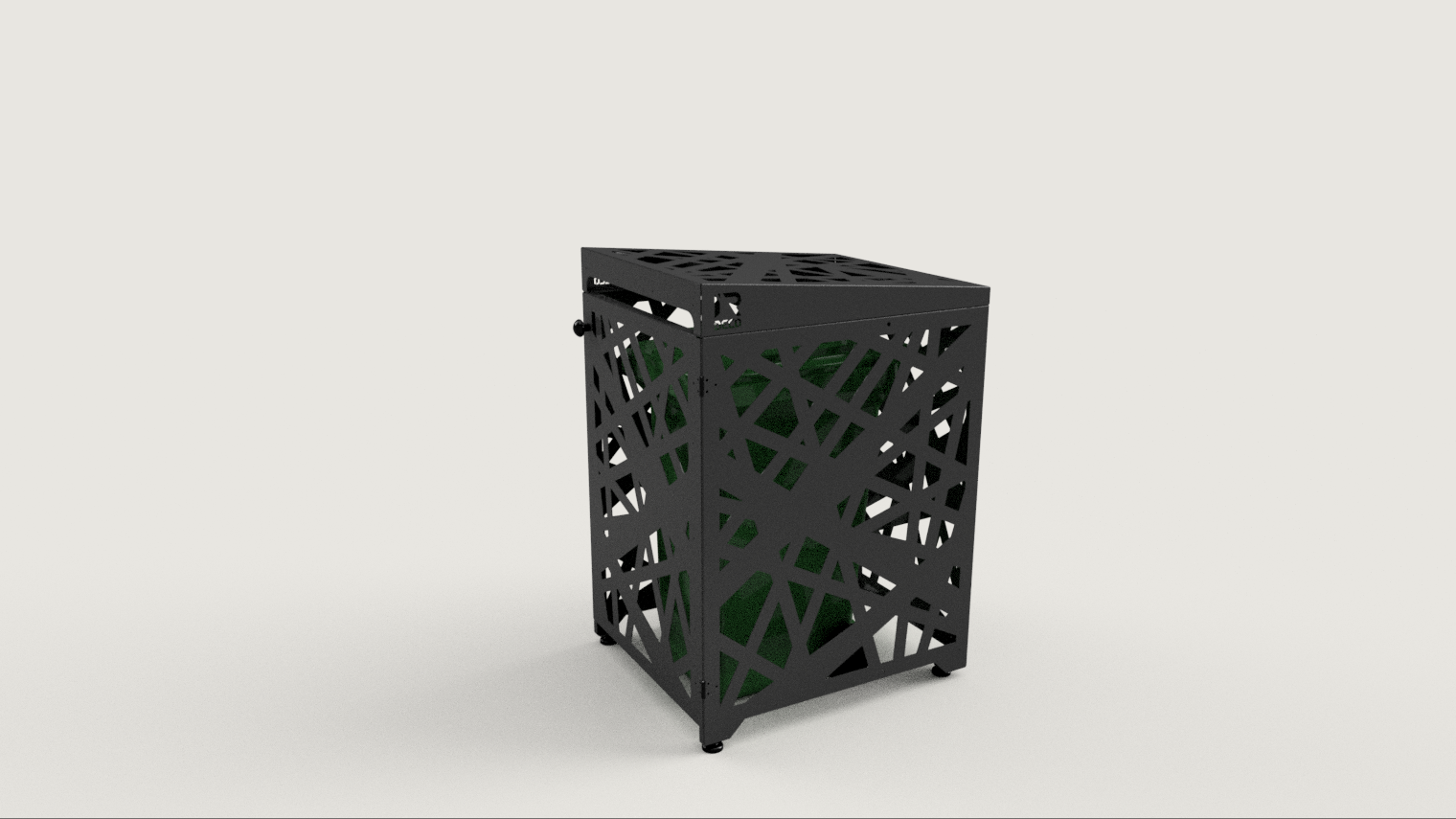 Premium Metal Bin Enclosure for 1 × 240 L Bin Pattern #5