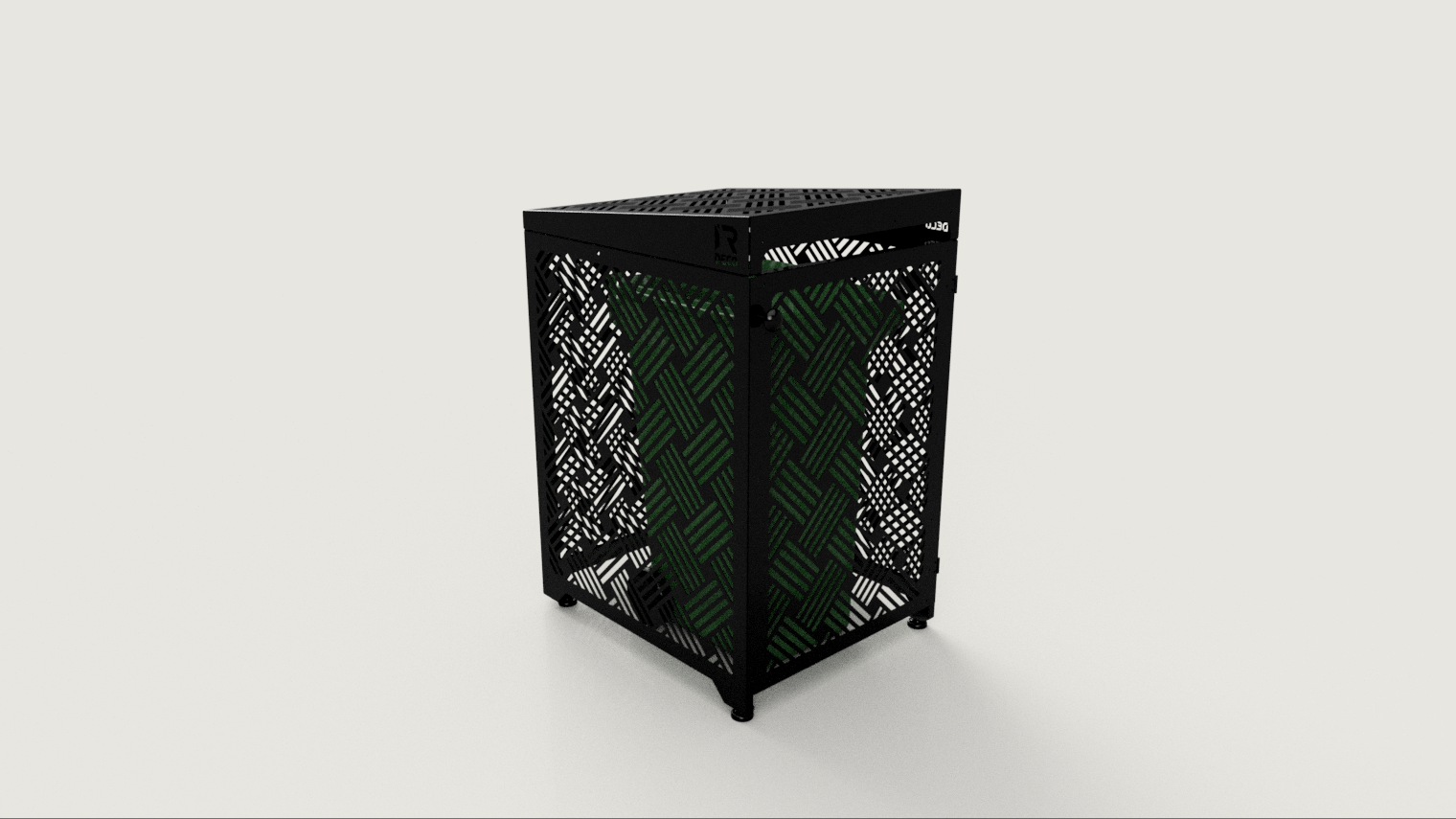 Premium Metal Bin Enclosure for 1 × 240 L Bin Pattern #4
