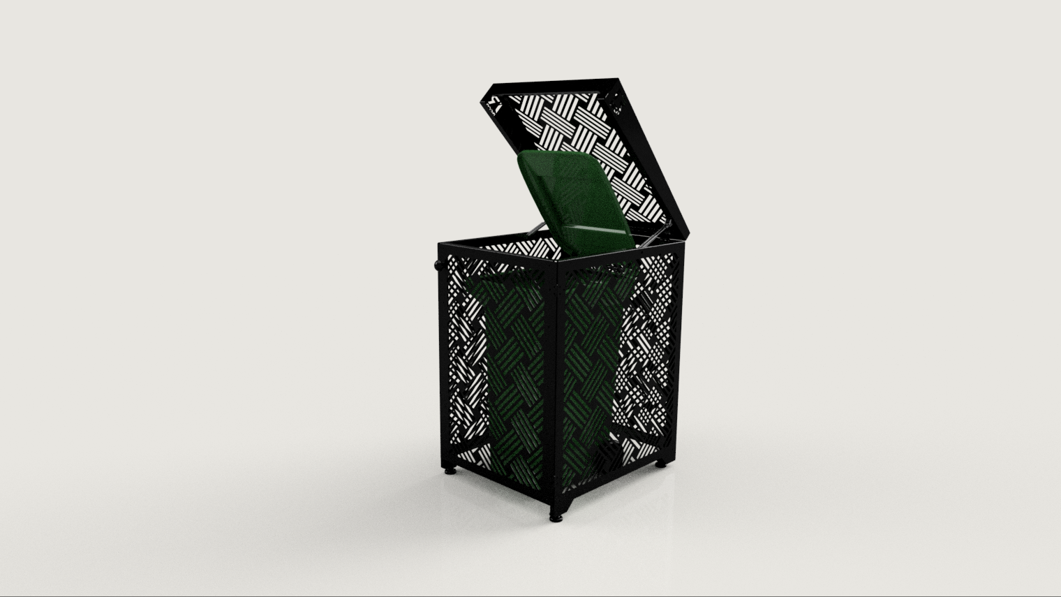 Premium Metal Bin Enclosure for 1 × 240 L Bin Pattern #4