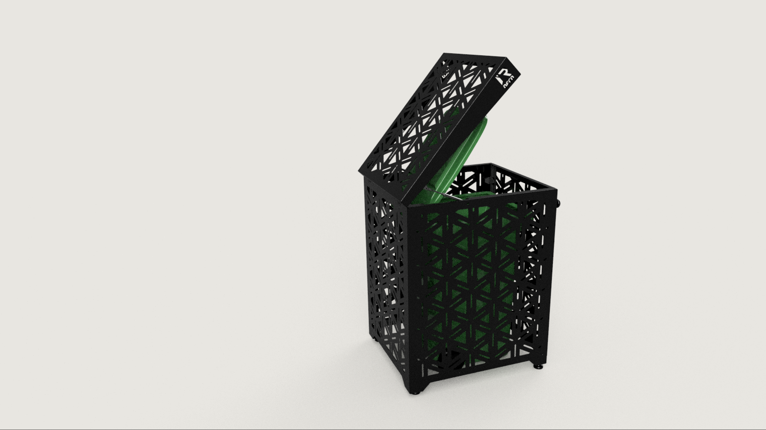 Premium Metal Bin Enclosure for 1 × 240 L Bin Pattern #3