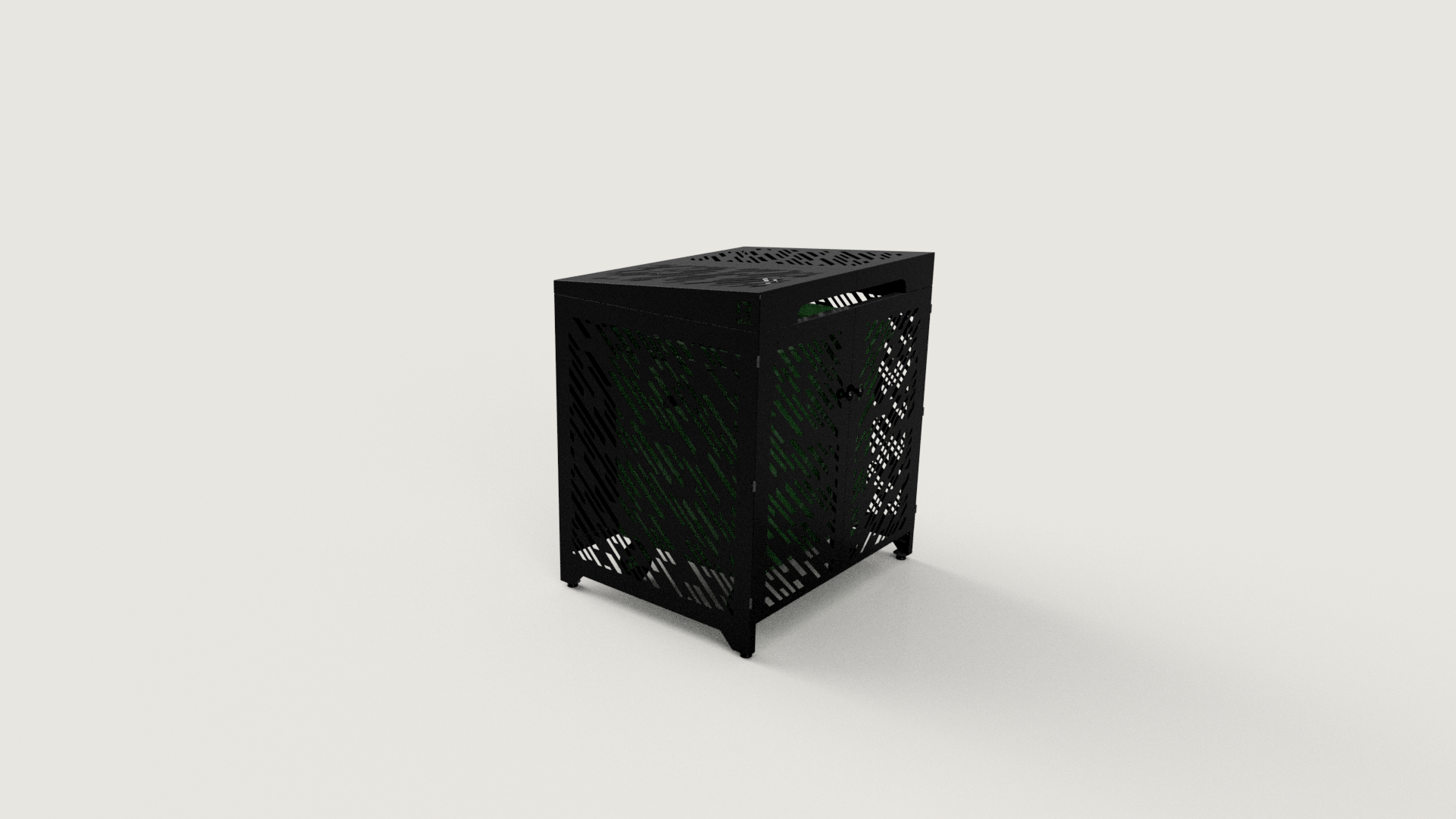 Premium Metal Bin Enclosure for 1 × 1100 L Bin Pattern #1