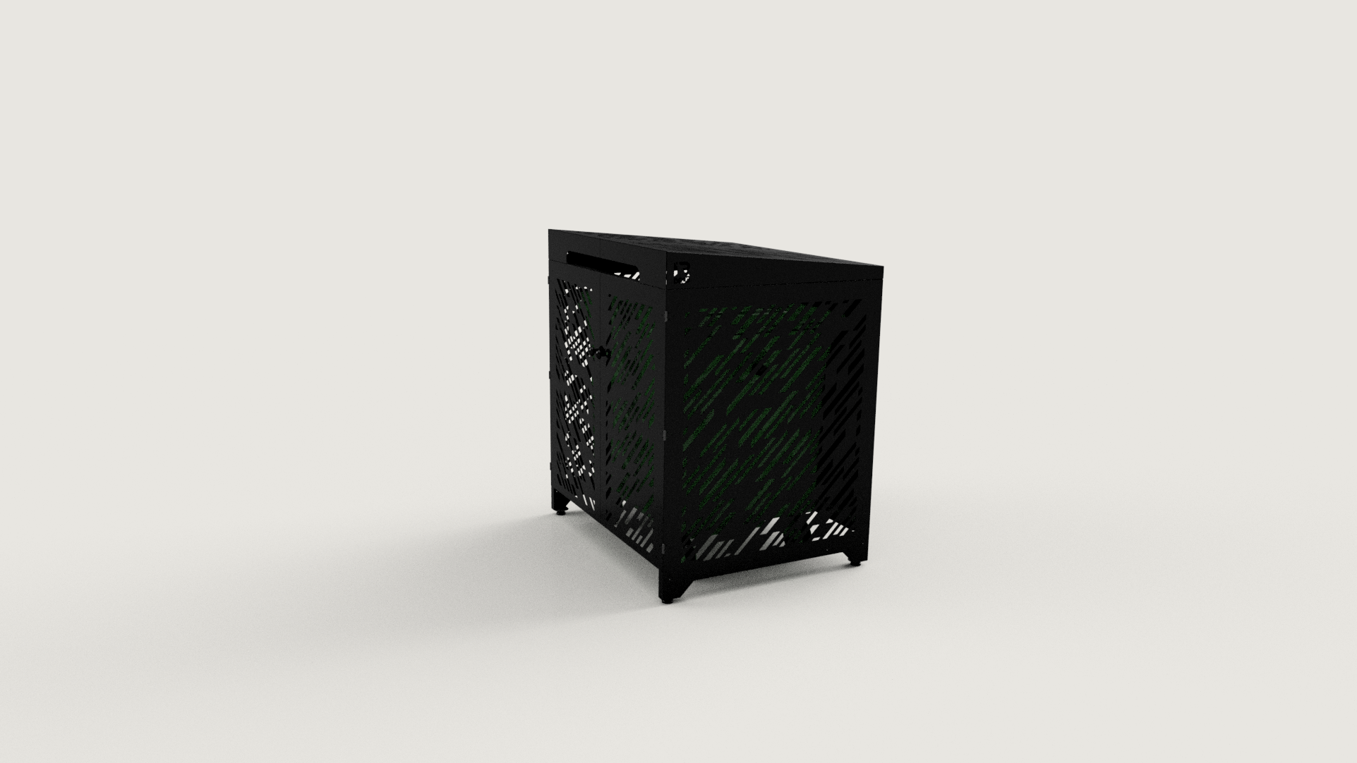 Premium Metal Bin Enclosure for 1 × 1100 L Bin Pattern #1