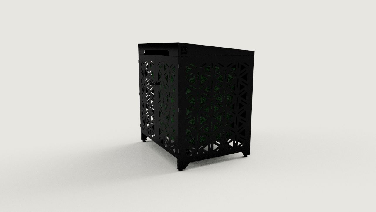 Premium Metal Bin Enclosure for 1 × 1100 L Bin Pattern #3
