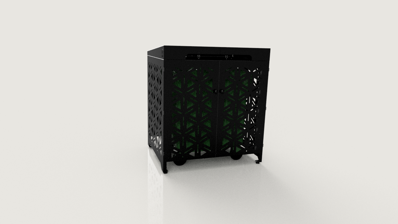 Premium Metal Bin Enclosure for 1 × 1100 L Bin Pattern #3