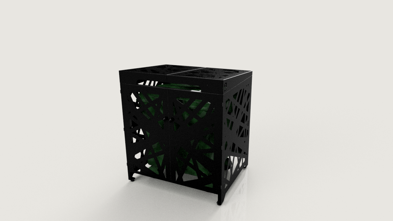 Premium Metal Bin Enclosure for 1 × 1100 L Bin Pattern #5