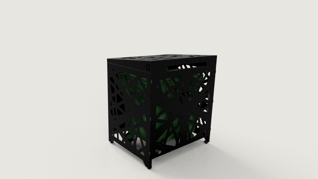 Premium Metal Bin Enclosure for 1 × 1100 L Bin Pattern #5