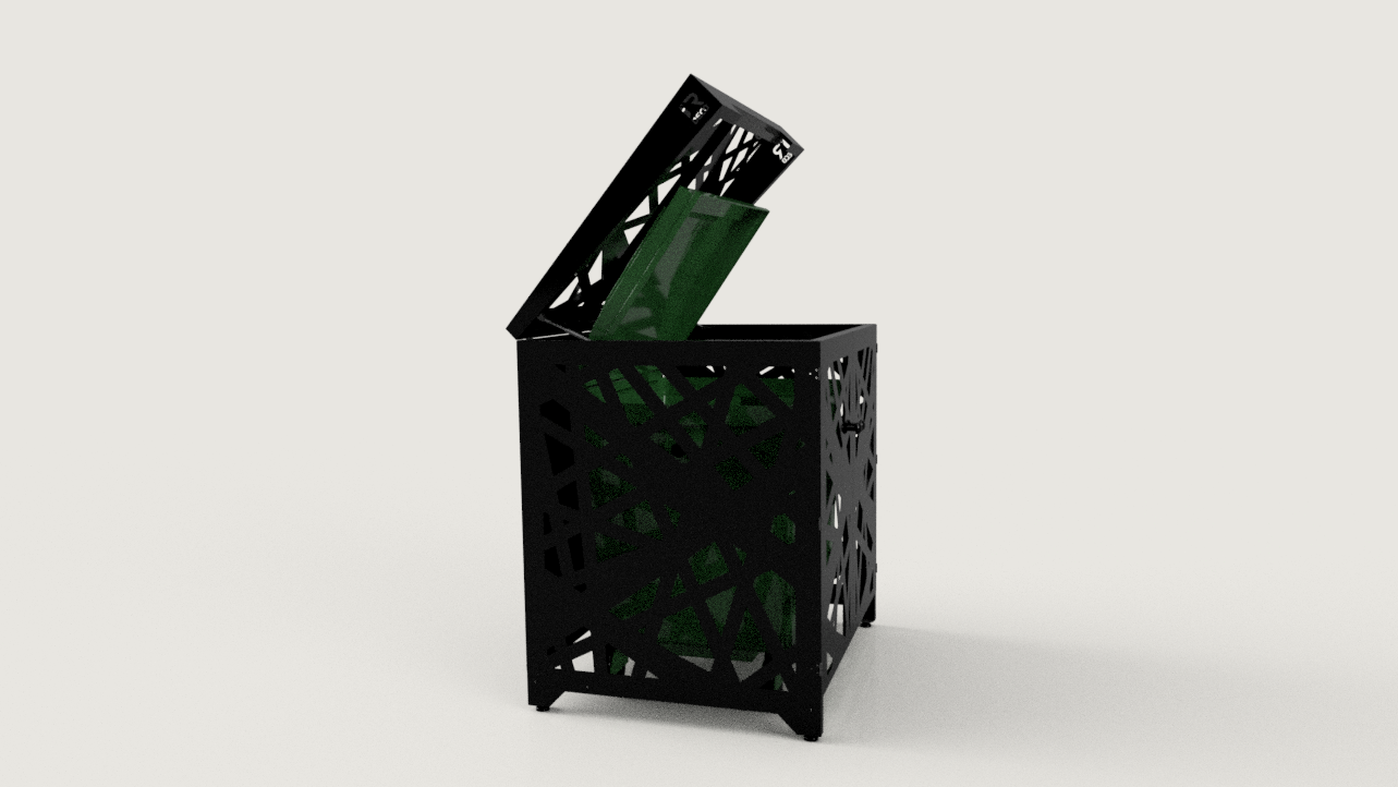 Premium Metal Bin Enclosure for 1 × 1100 L Bin Pattern #5