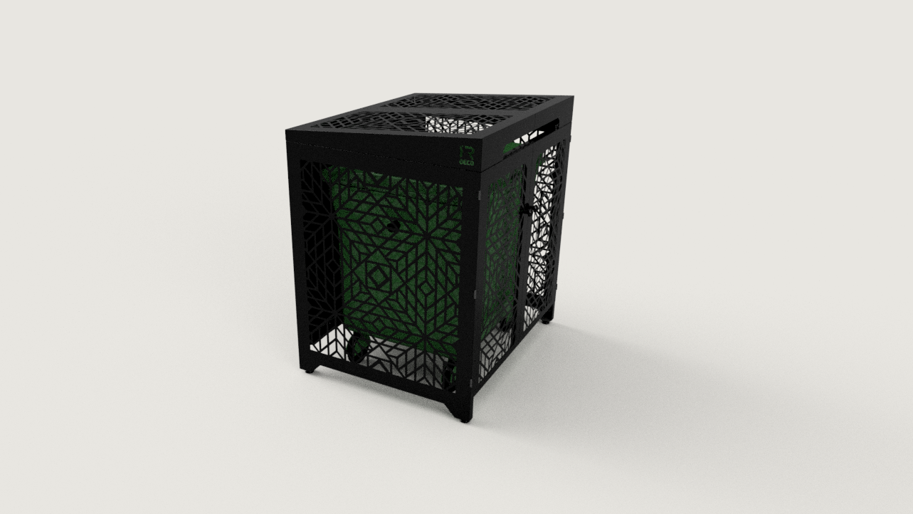Premium Metal Bin Enclosure for 1 × 1100 L Bin Pattern #2