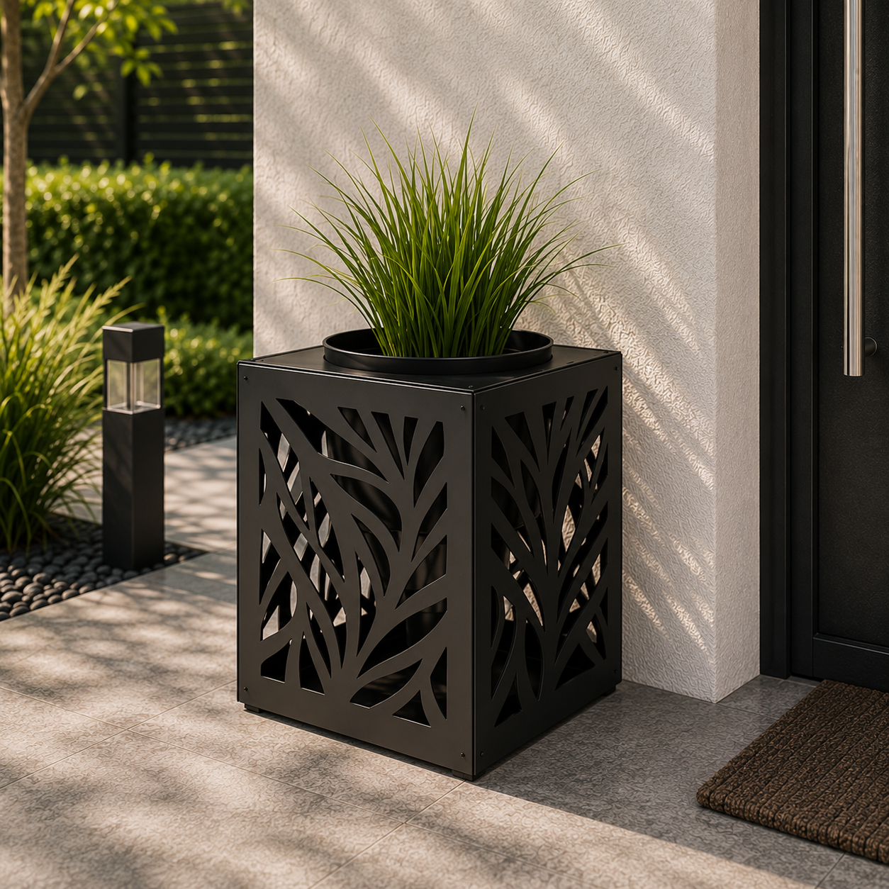 Laser-Cut Metal Flower Planters
