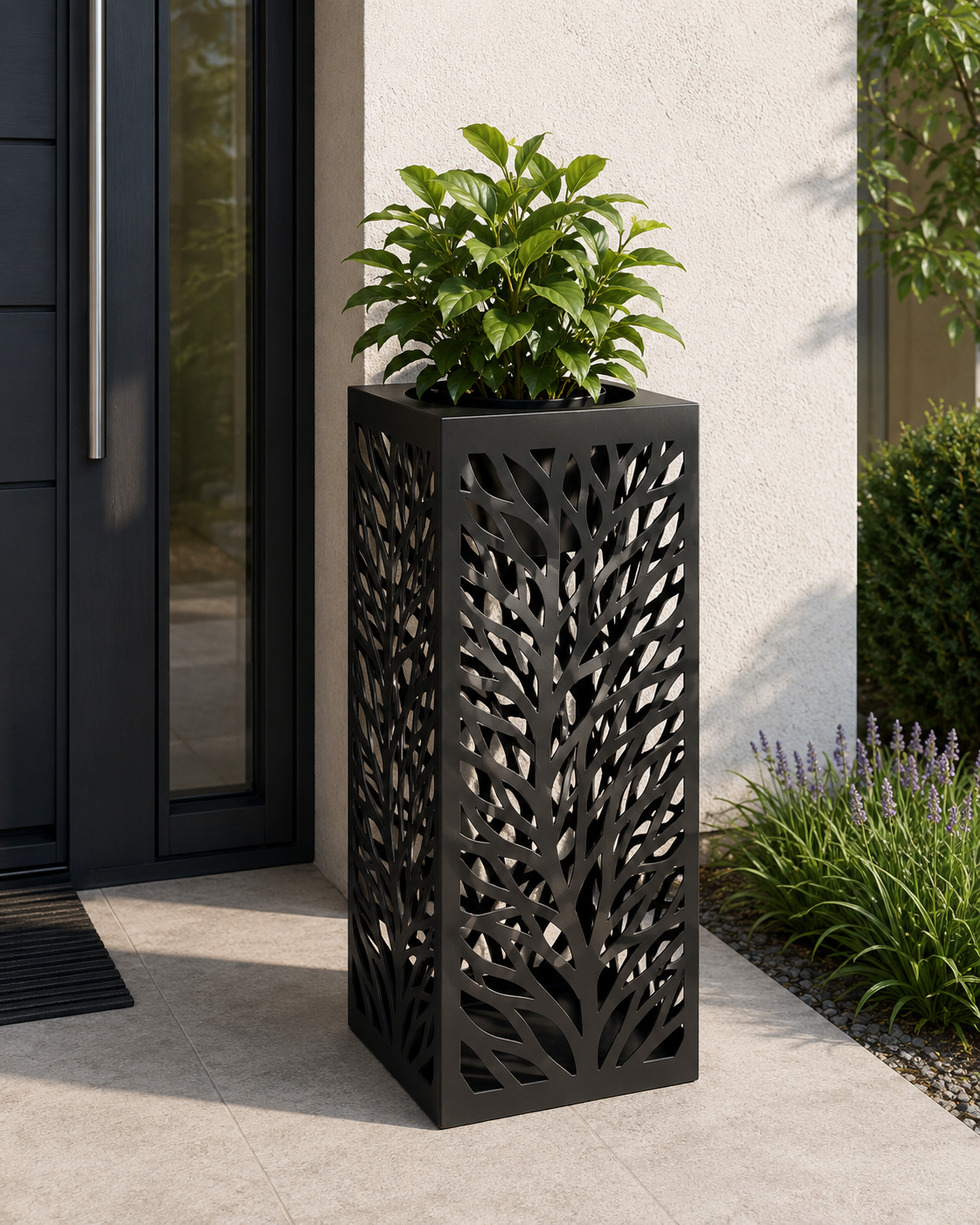 Laser-Cut Metal Flower Planters