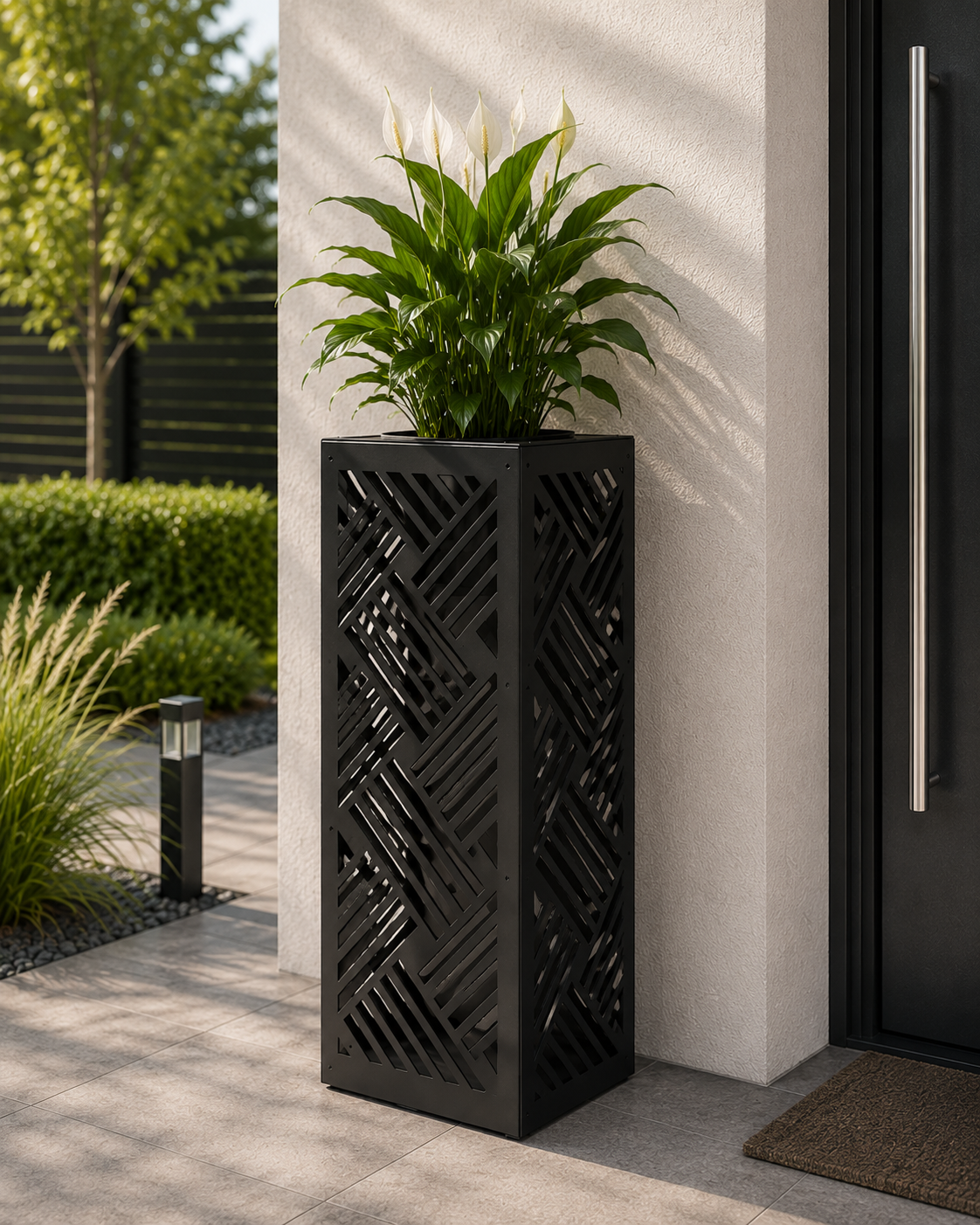 Laser-Cut Metal Flower Planters