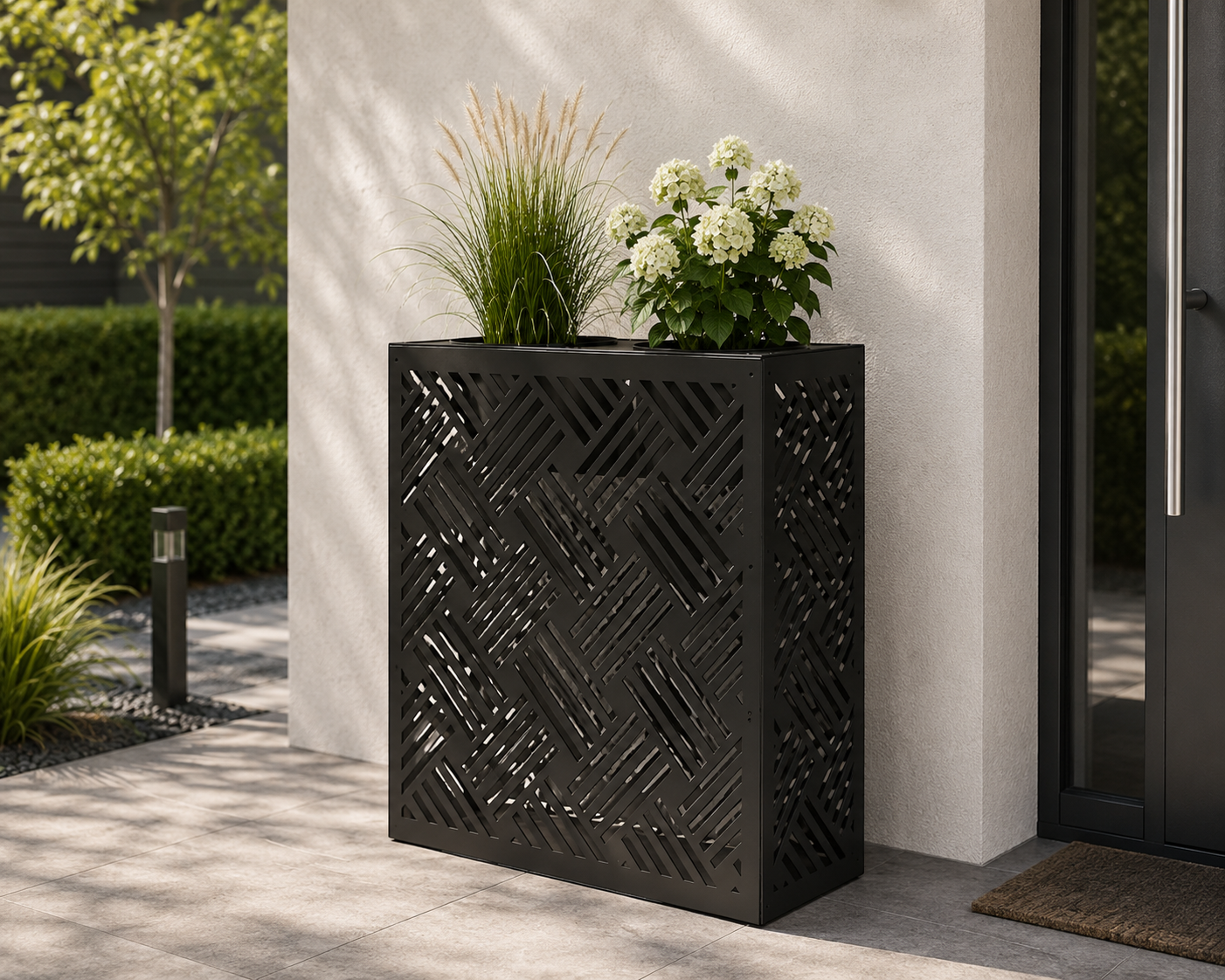 Laser-Cut Metal Flower Planters