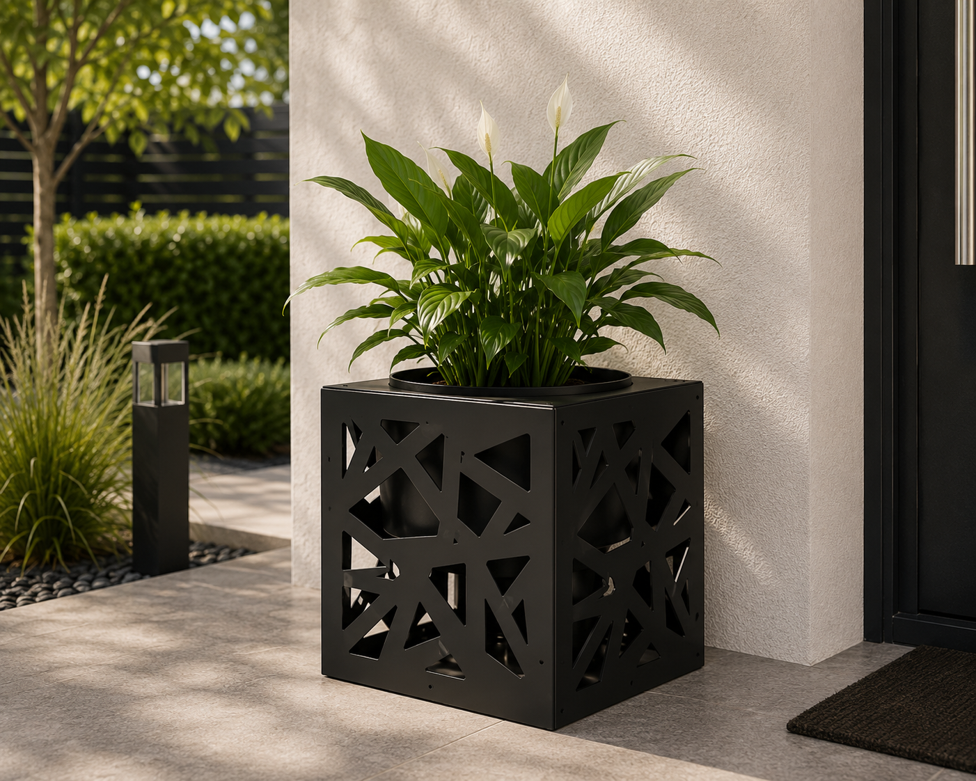 Laser-Cut Metal Flower Planters