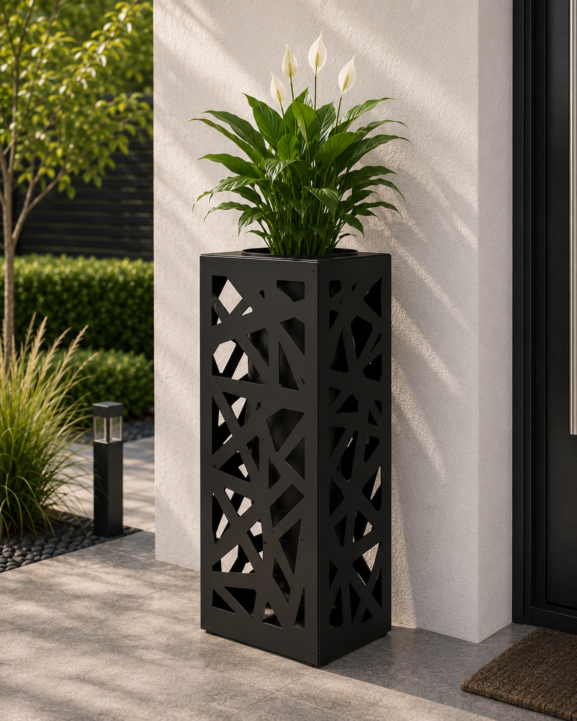 Laser-Cut Metal Flower Planters