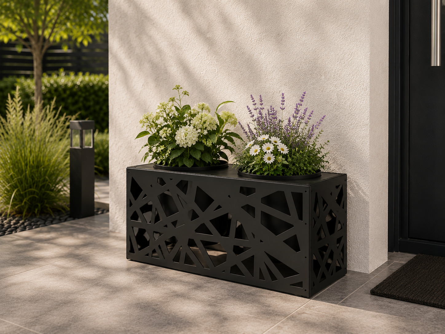Laser-Cut Metal Flower Planters