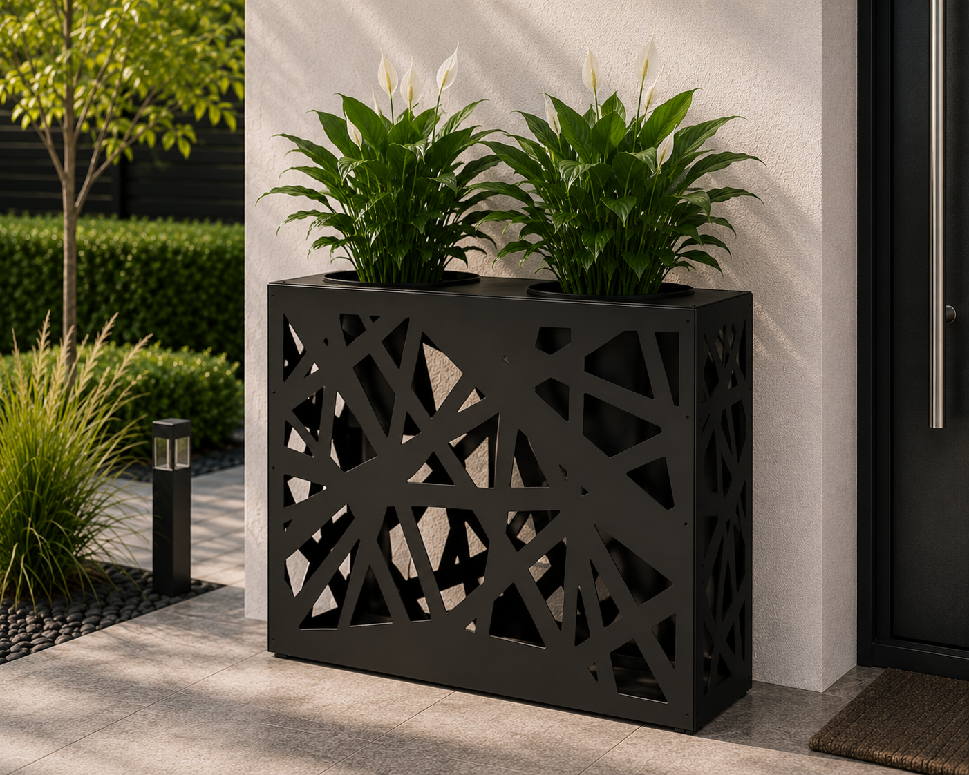 Laser-Cut Metal Flower Planters
