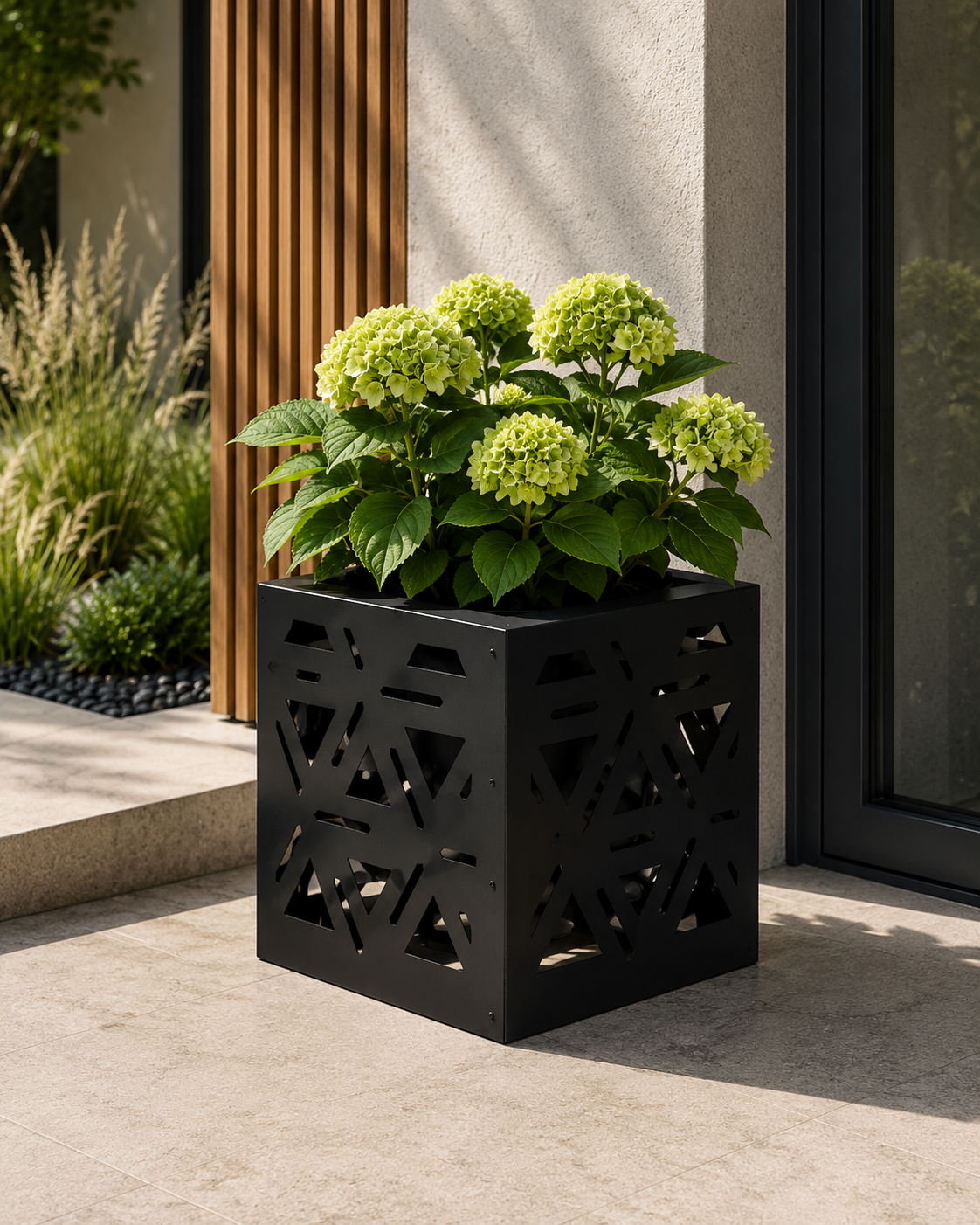 Laser-Cut Metal Flower Planters