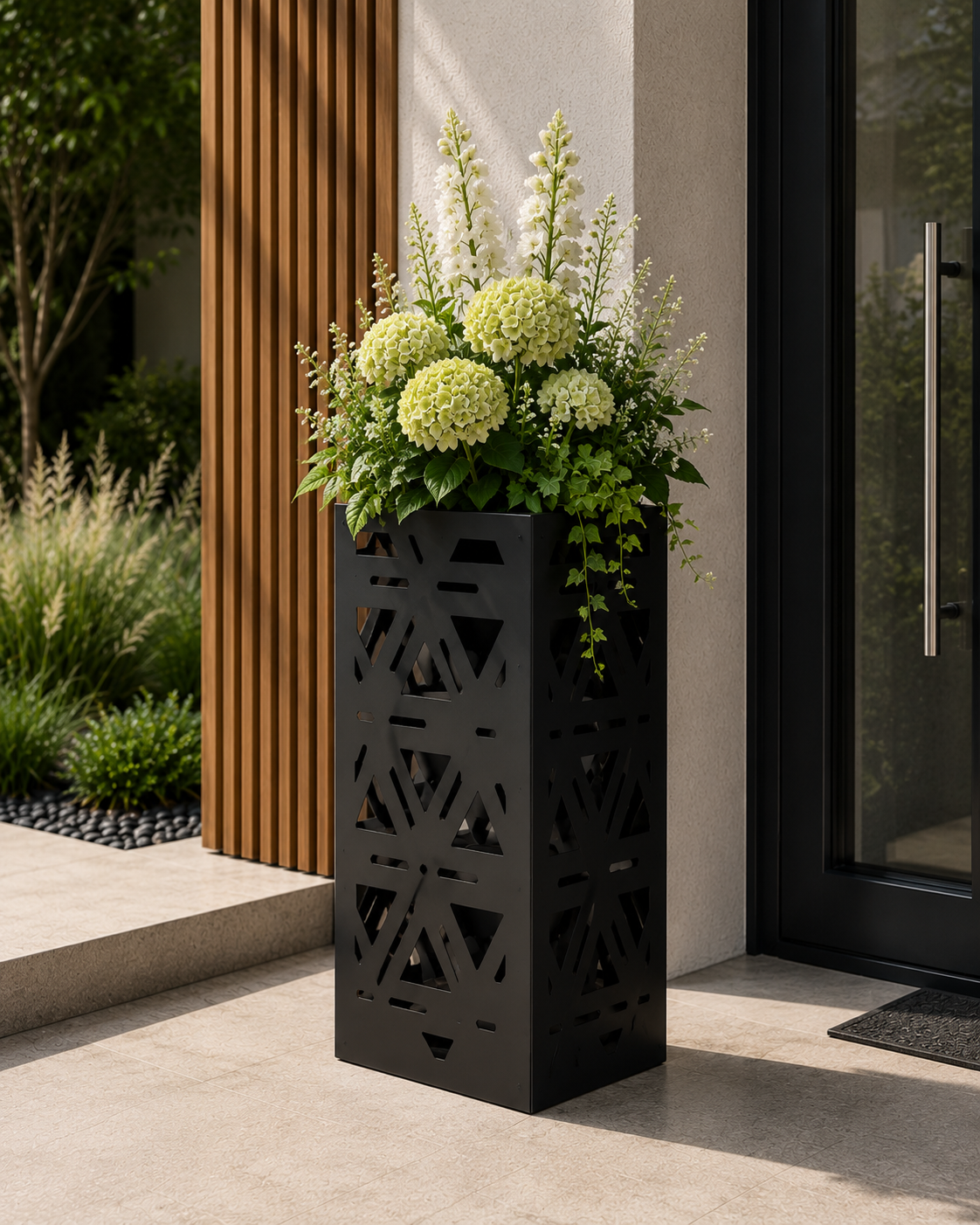 Laser-Cut Metal Flower Planters