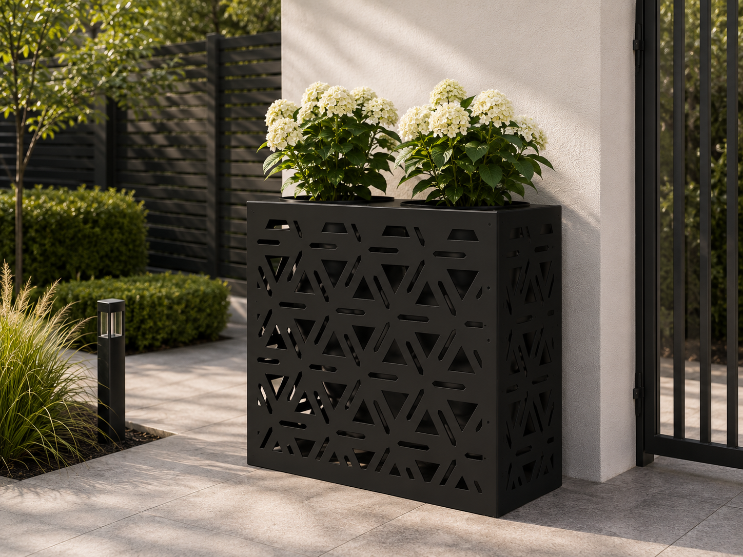 Laser-Cut Metal Flower Planters