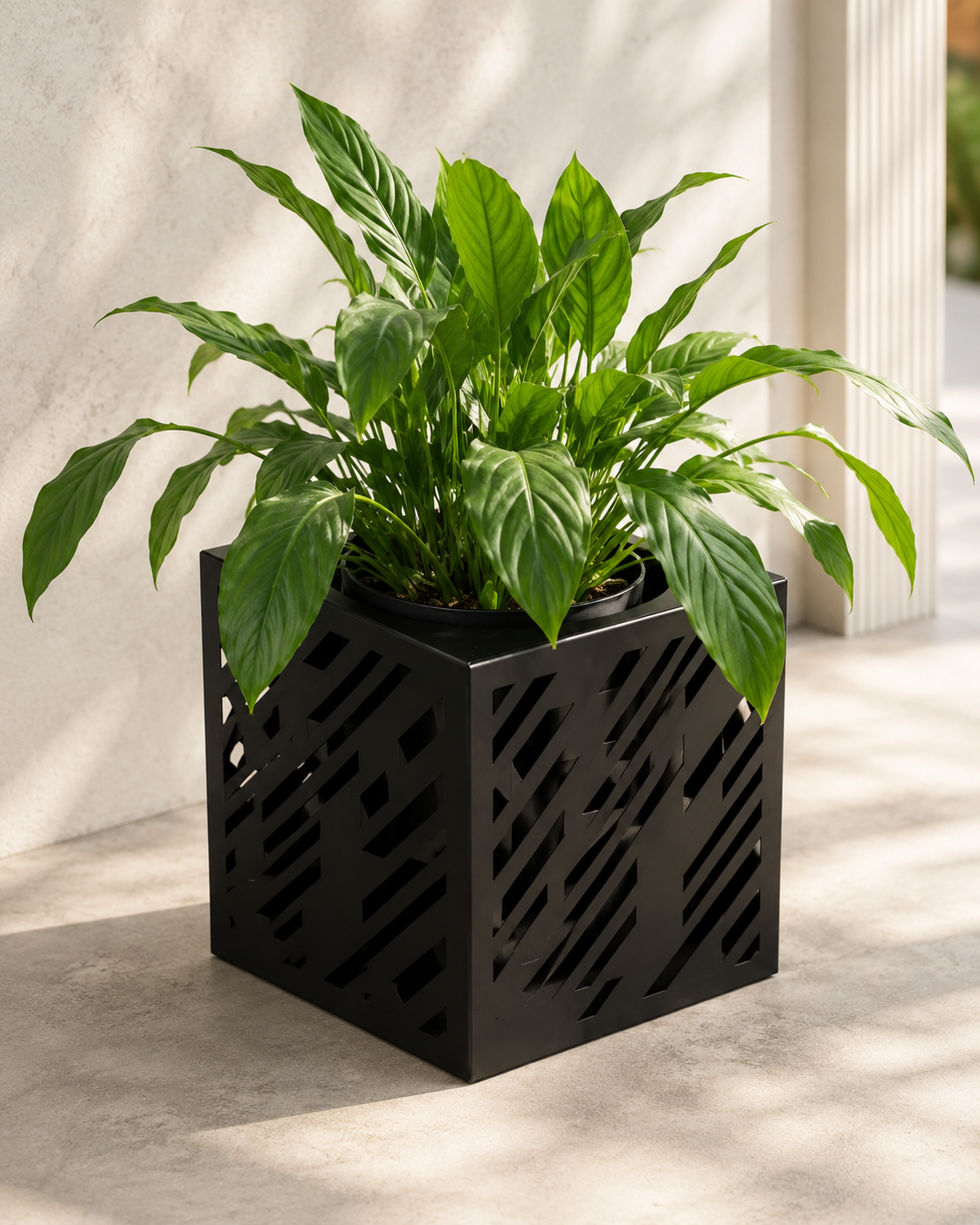Laser-Cut Metal Flower Planters