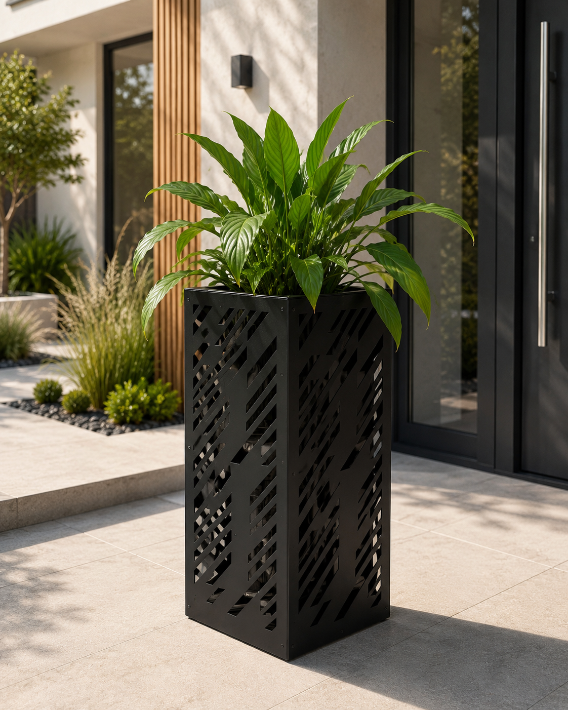 Laser-Cut Metal Flower Planters