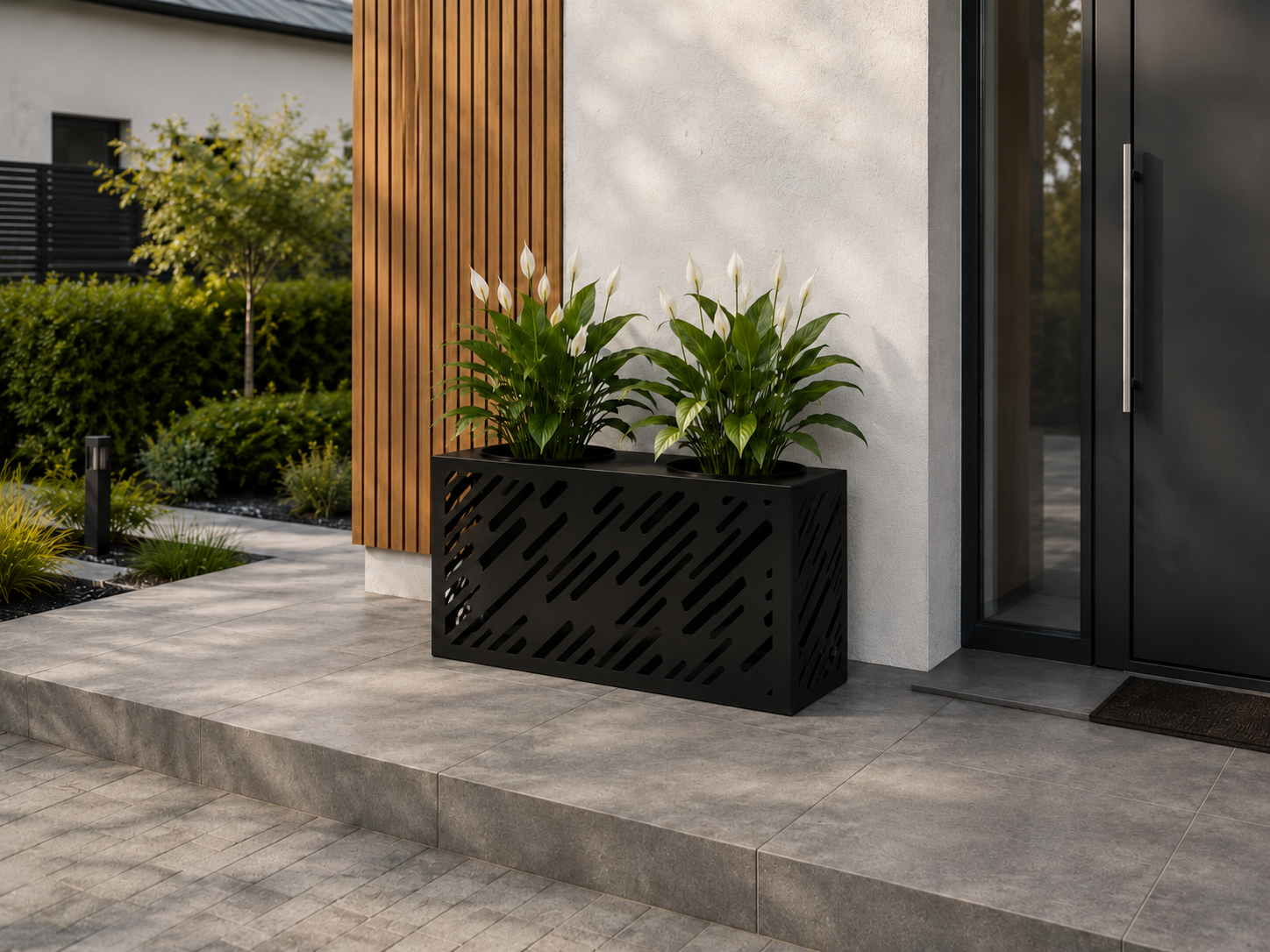 Laser-Cut Metal Flower Planters