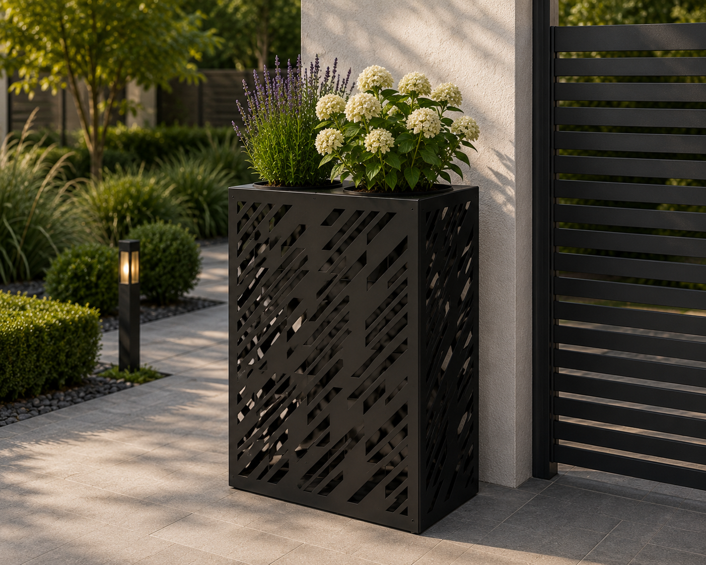 Laser-Cut Metal Flower Planters