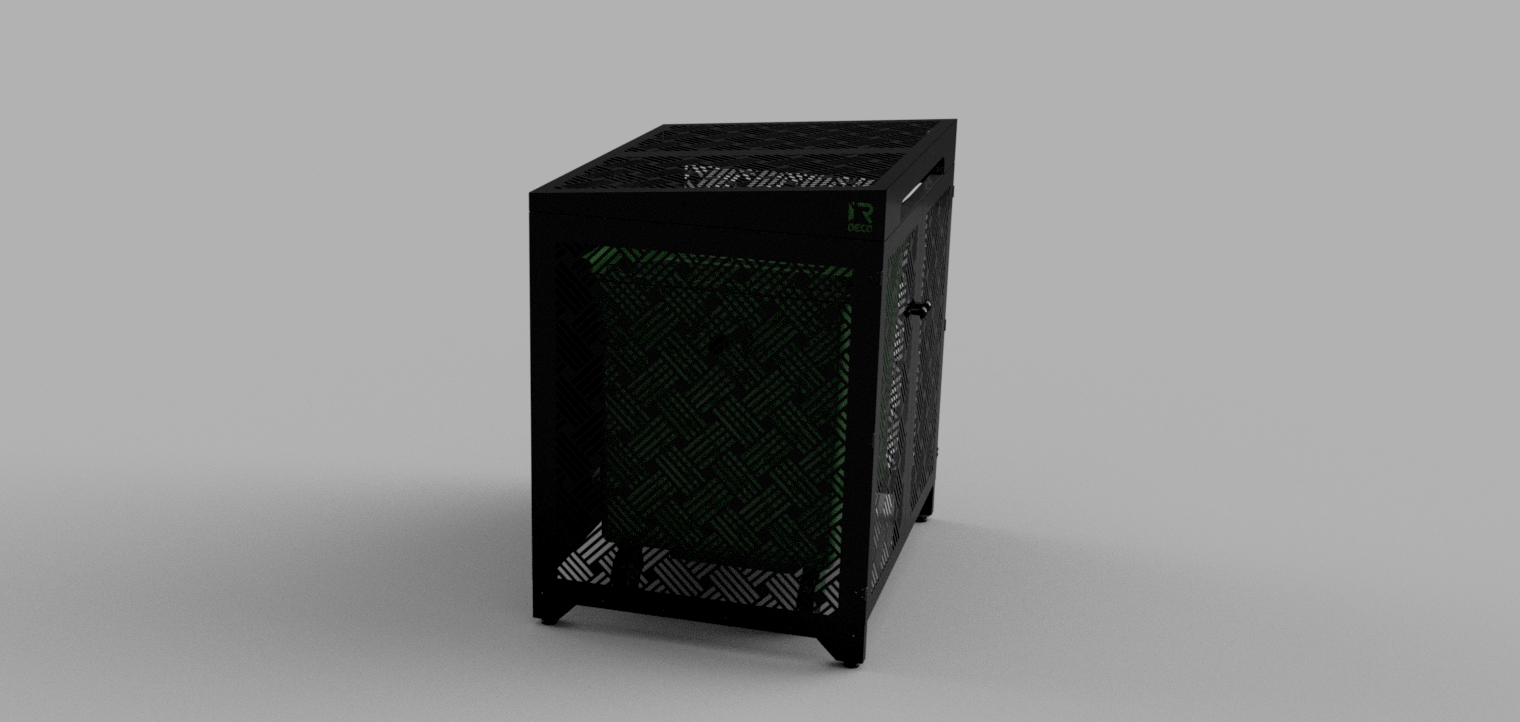 Premium Metal Bin Enclosure for 1 × 1100 L Bin Pattern #4