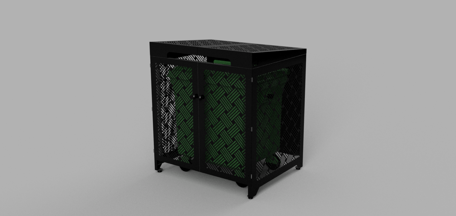 Premium Metal Bin Enclosure for 1 × 1100 L Bin Pattern #4