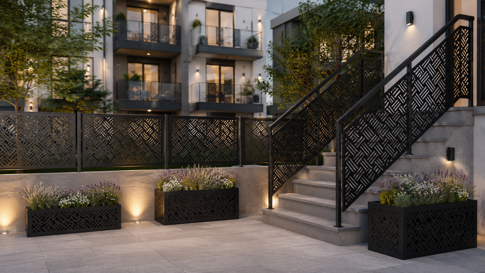 Laser-Cut Metal Panels for Gates, Railings & Balconies #4 (FLAT-NOT FOLDED EDGES)