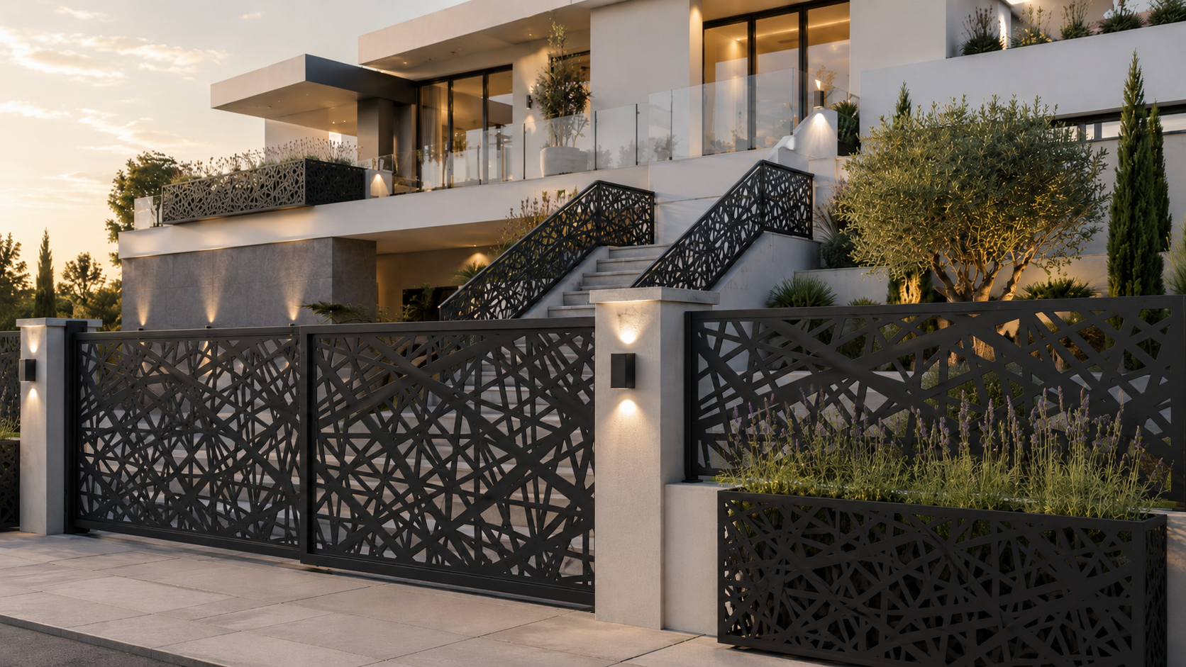 Laser-Cut Metal Panels for Gates, Railings & Balconies #5 (FLAT-NOT FOLDED EDGES) (Copy)